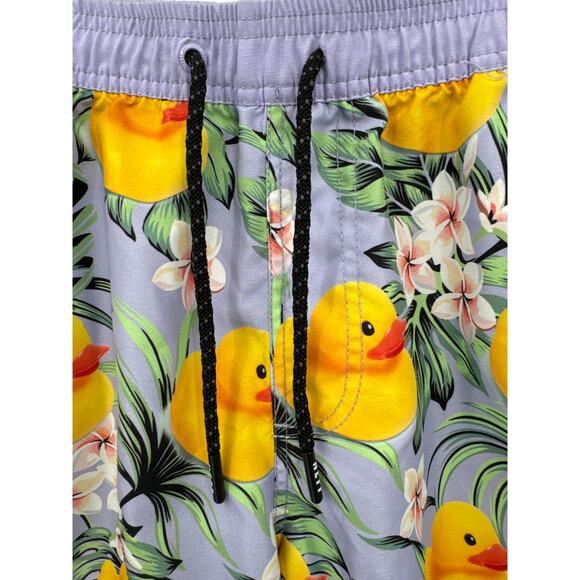 Neff Hot Tub Volley 17 inch Swim Shorts Rubber Ducky Print Purple Size Large - Picture 6 of 8